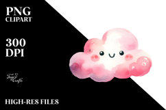 Simple Pinkish Smiling Cloud PNG Product Image 2