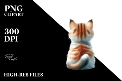 Cute Watercolor Cat with Christmass Decorations PNG Product Image 2