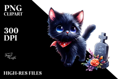 Cute Baby Black Cat Clipart Product Image 2
