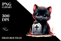 Cute Baby Black Cat Clipart Product Image 2