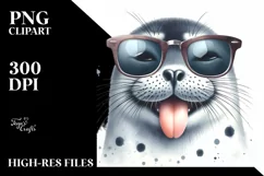 Funny Seal Portrait Sunglasses | Clipart Product Image 3