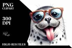Funny Seal Portrait Sunglasses | Clipart Product Image 3