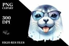 Funny Seal Portrait Sunglasses | Clipart Product Image 1