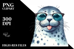 Funny Seal Portrait Sunglasses | Clipart Product Image 3