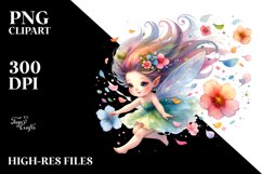 Colorful Watercolor Fairy Petals Wind Product Image 1