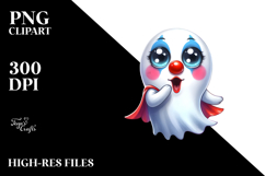 Caped Clown Ghost Design, Transparent PNG Product Image 2