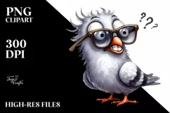 Confused Dove Sunglasses Teeth Goofy | Clipart Product Image 1