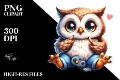 Playful Cartoon Owl, PNG Product Image 2