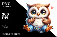 Playful Cartoon Owl, PNG Product Image 2