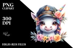 Baby Unicorn with Director Cap PNG Product Image 3
