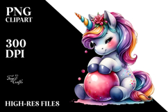 Funny Sitting Unicorn PNG Product Image 2