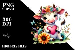Colorful Cow Artwork, PNG Product Image 2