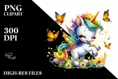 Colorful Baby Unicorn with Fireflies Product Image 3