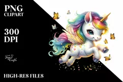 Colorful Baby Unicorn with Fireflies Product Image 3