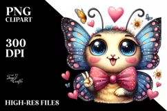 Funny Butterfly Love | Clipart Product Image 1