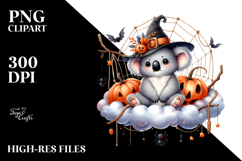 Watercolor Koala in Halloween Style PNG Product Image 2