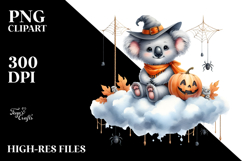 Watercolor Koala in Halloween Style PNG Product Image 2