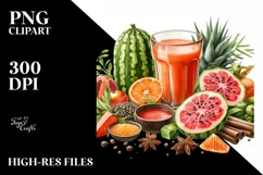 Colorful Tropical Xigua Sticker Clipart Product Image 3