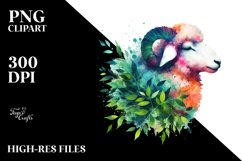 Abstract Watercolor Lamb Frame PNG Product Image 1
