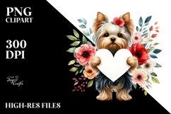 Doodled Flower with Terrier Heart PNG Product Image 2