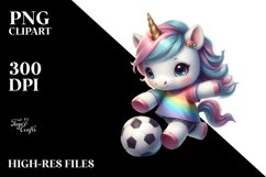 Cute Pastel Baby Unicorn Football Clipart Product Image 1