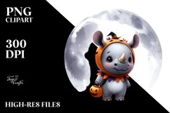 dressed for Halloween Baby Rhino PNG Product Image 3