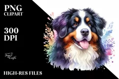 Colorful Mountain Dog Watercolor Product Image 1