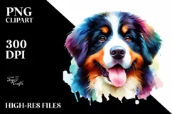 Colorful Mountain Dog Watercolor Product Image 1
