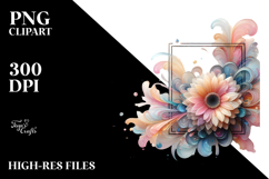 Abstract Pastel Gerbera PNG Product Image 2