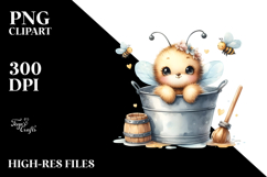 Baby Bee in a Bucket Clipart Product Image 2