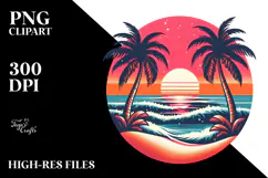 Retro Tropical Beach Sunset, 20 oz Tumbler Product Image 2
