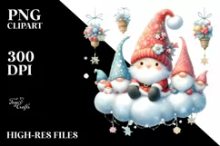 Pastel Santa with Gnomes PNG Product Image 3