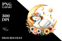 Boho Baby Swan Dressed for Summer PNG Product Image 2
