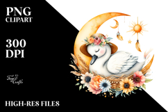 Boho Baby Swan Dressed for Summer PNG Product Image 2