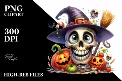 Funny Halloween Skull Goofy Smile | Clipart Product Image 3
