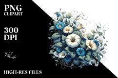 Morning Glory Artistic Scene | Sublimation | Clipart Product Image 1