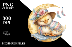 Boho Baby Chicken Dressed for Summer PNG Product Image 2