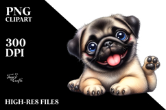 Cute Happy Pug, High-Res PNG Product Image 2