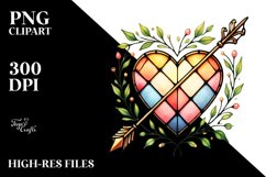 Heart with Stained &amp; Arrow, PNG Product Image 2