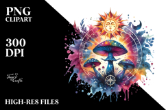 Vibrant Magical Celestial Mushroom PNG Product Image 2