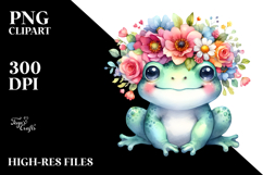Colorful Frog Flower Crown Clipart Product Image 2