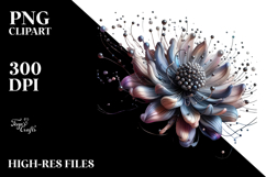 Abstract Shiny Anemone with Metallic Insertions PNG Product Image 2