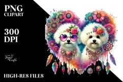 Bichon Frise Double Tail Heart PNG Product Image 2