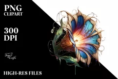 Abstract Morning Glory Stained | Sublimation | Clipart Product Image 3