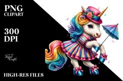 Colorful Baby Unicorn in Swing Dancer&#039;s Outfit Product Image 1