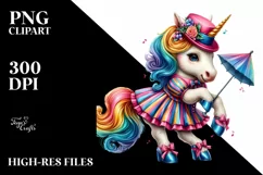Colorful Baby Unicorn in Swing Dancer's Outfit Product Image 1