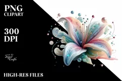 -like Lily, Watercolor Splash PNG Product Image 3