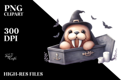 Cute Baby Walrus Halloween PNG Product Image 2