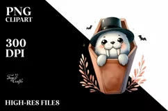 Cute Baby Walrus Halloween PNG Product Image 1