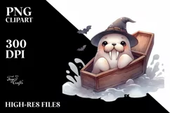 Cute Baby Walrus Halloween PNG Product Image 1
